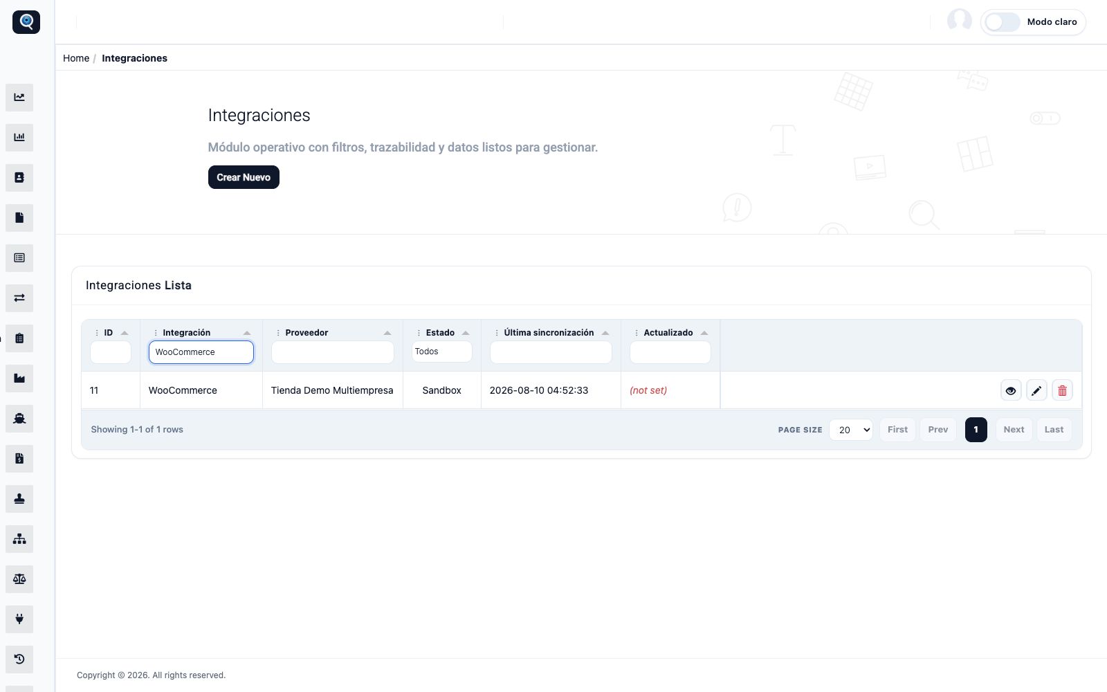 Real ERP WooCommerce integration view